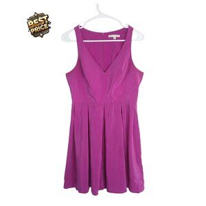 Amanda Uprichard Women’s 100% Silk V-Neck Cocktail Dress Fit & Flare Medium🌸